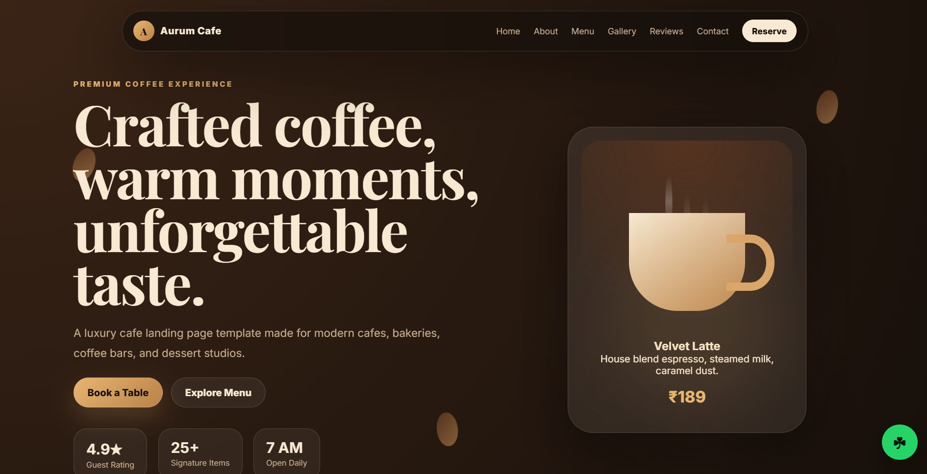 Premium Cafe Template
